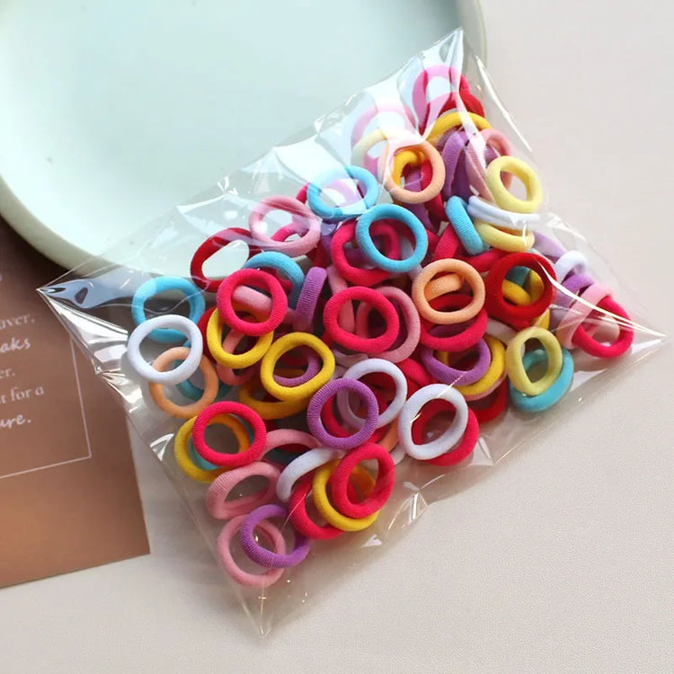 100 Pieces/pack Children's Hair Rings Baby Free Rubber Bands High Elasticity Basic Tie Girl Headband Accessories Super Soft