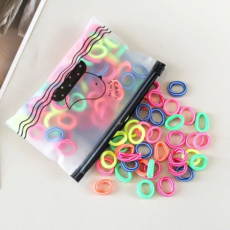 100 Pieces/pack Children's Hair Rings Baby Free Rubber Bands High Elasticity Basic Tie Girl Headband Accessories Super Soft