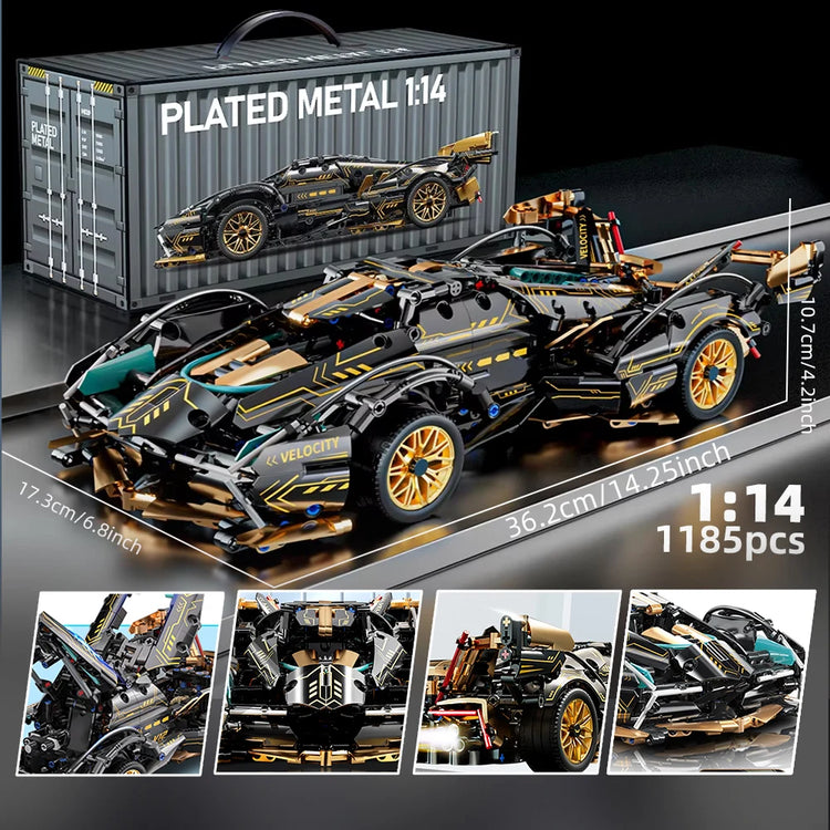 ToylinX 1:14 Building Blocks Car MOC City Speed Car Luxury Auto Racing Vehicle with Super Racers Bricks Toys for Children Gift