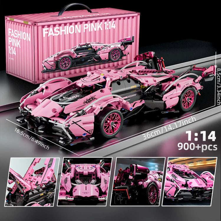 ToylinX 1:14 Building Blocks Car MOC City Speed Car Luxury Auto Racing Vehicle with Super Racers Bricks Toys for Children Gift