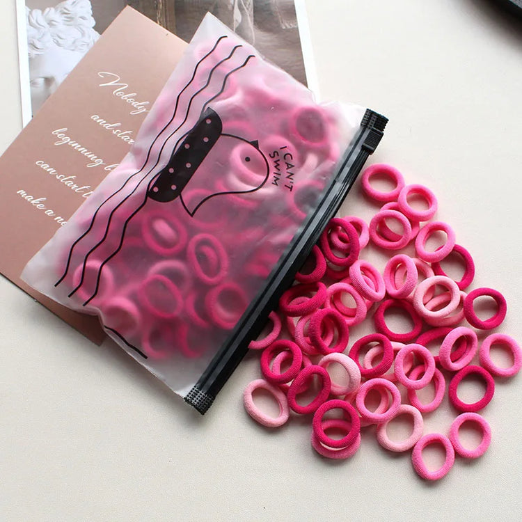 100 Pieces/pack Children's Hair Rings Baby Free Rubber Bands High Elasticity Basic Tie Girl Headband Accessories Super Soft