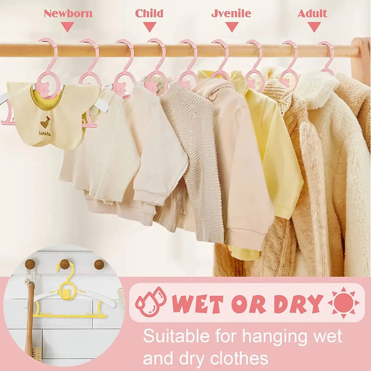 Non-slip Baby Clothes Hanger Adjustable Storage Hangers Cute Kids Clothes Organizer Closet Children Baby Coats Rack