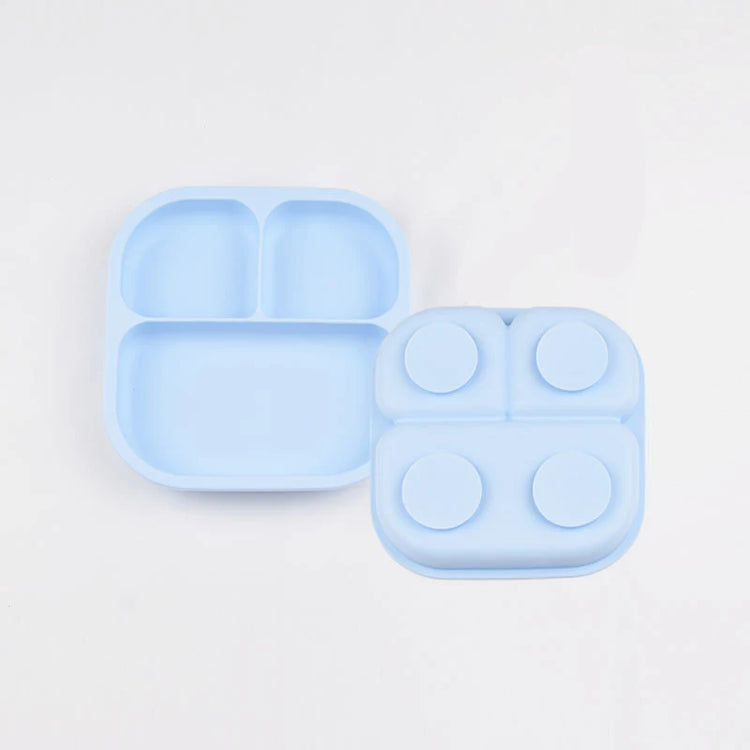 Food Grade Silicone Dining Plate Children 3-Grids Dishes Eating Training Tableware Feeding Tray With Sucker Anti-Drop Baby Stuff