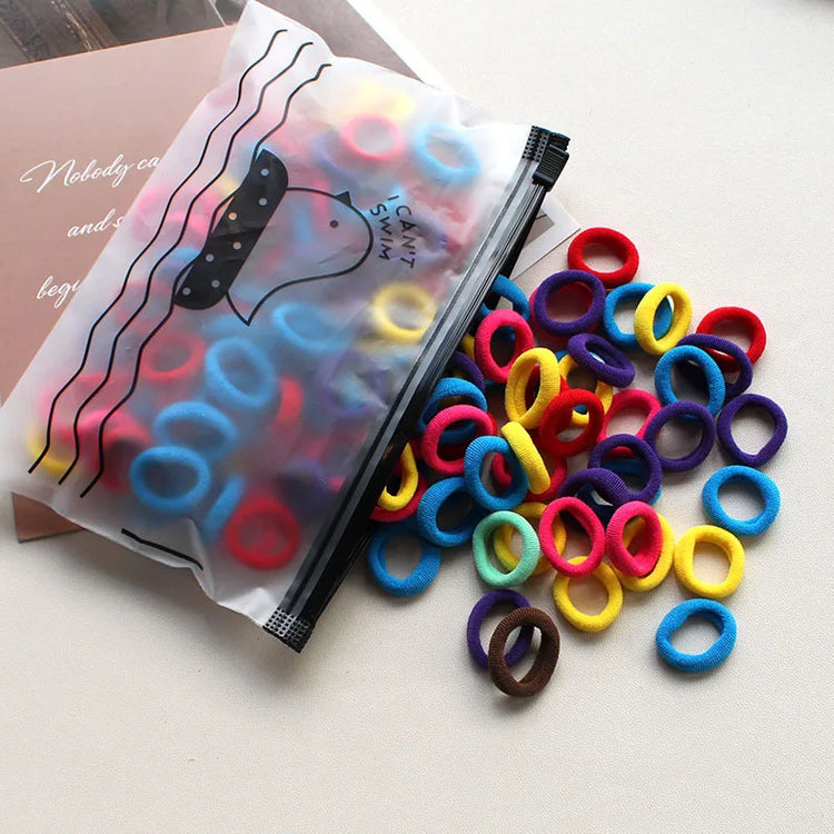 100 Pieces/pack Children's Hair Rings Baby Free Rubber Bands High Elasticity Basic Tie Girl Headband Accessories Super Soft