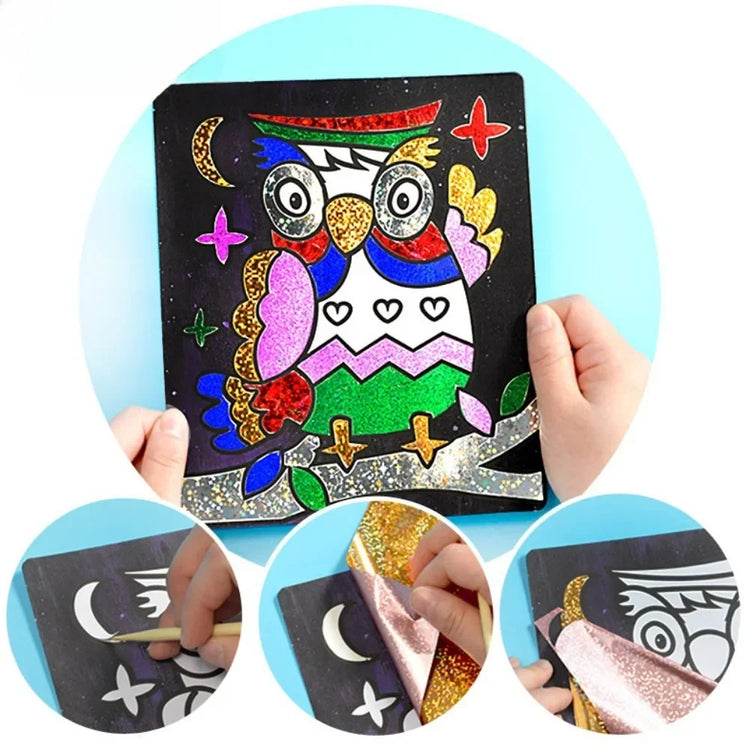 DIY Cartoon Magic Transfer Painting Crafts for Kids Art and Crafts Toys Children Creative Educational Learning Drawing Toy