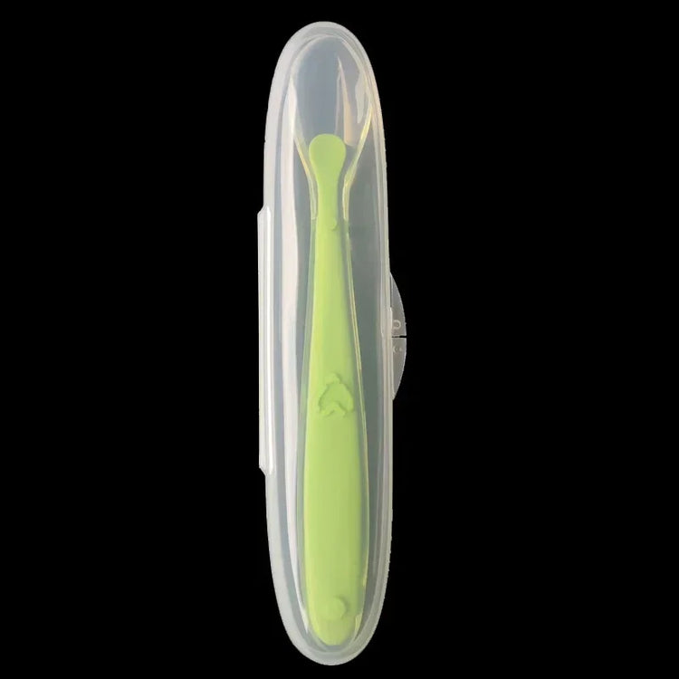 Baby Feeding Spoons Training Children Infant Temperature Sensoning Food Grade Flatware Tableware Cutlery Silicone Spoon With Box