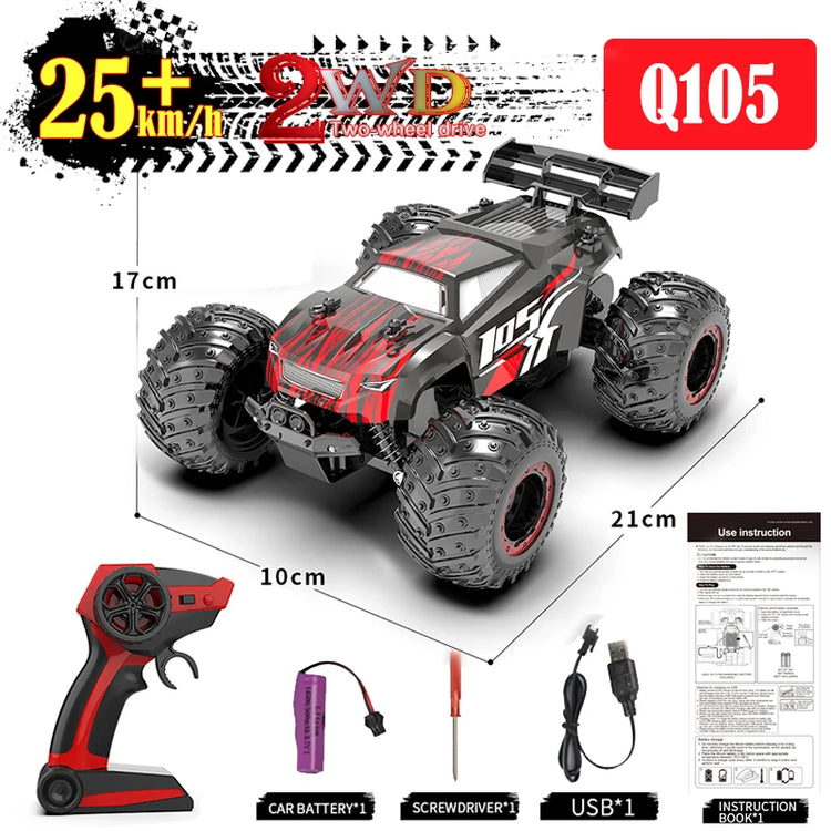 JJRC Q105 1:18 Remote Control Car 25KM/h With Led Lights 2.4G Inductor RC Off-Road Cars High Speed Brushless Motor Children Toys