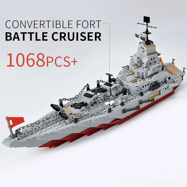 ToylinX 1068PCS Carrier Building Blocks Set, Military Battleship Model Toy Kit with Armored Tank Fighter Halloween Christmas