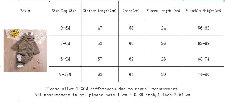 Humor Bear Autumn Cartoon Style Winter Long Sleeve Baby Boys Girls Rompers Toddler Kids Playsuit Jumpsuits Baby Clothes