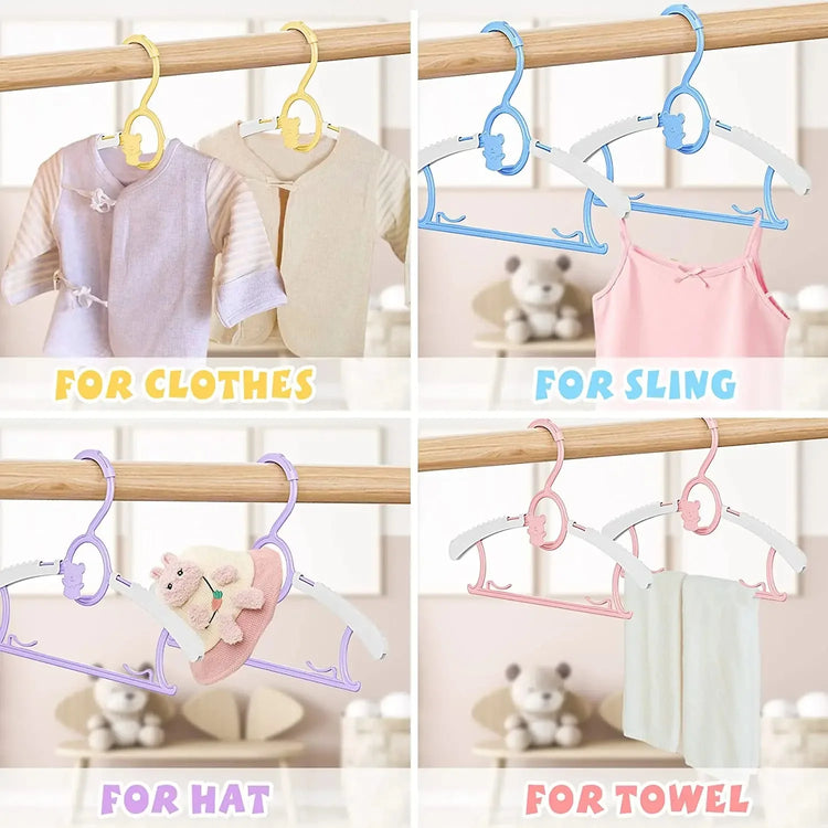 Non-slip Baby Clothes Hanger Adjustable Storage Hangers Cute Kids Clothes Organizer Closet Children Baby Coats Rack