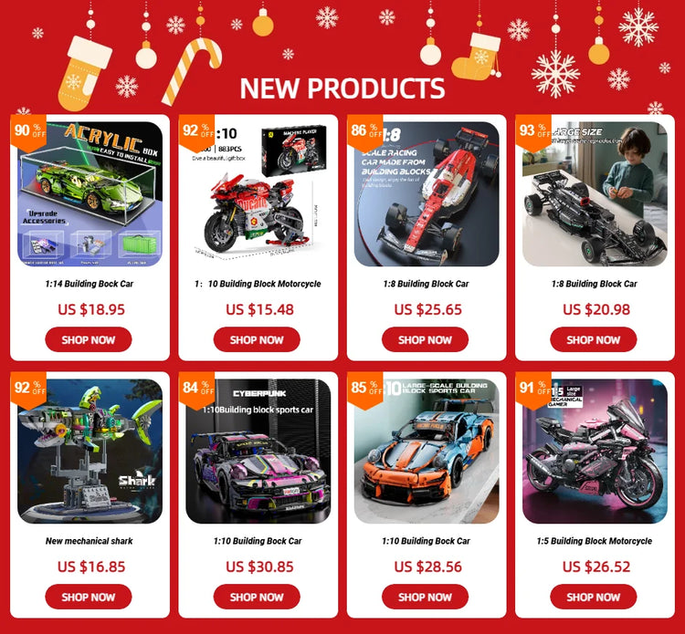 ToylinX Cars Building Sets MOC Remote Control Car Building Blocks Car Cool Collectible Model Car Kits Building Toys