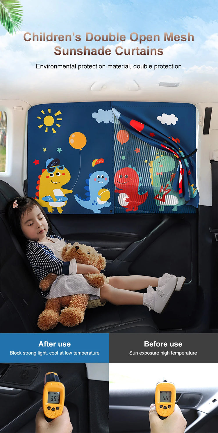 Magnetic Cartoon Car Curtain Car Side Gear Sunshade Car Side Window Visor for Children Sun Protection Heat Insulation Sun Blind