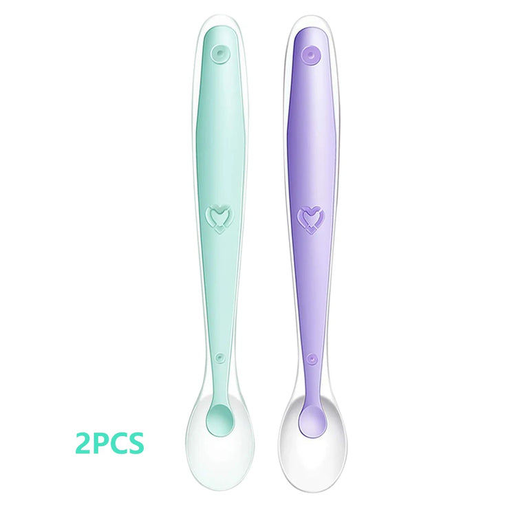 Baby Silicone Soft Spoon Training Feeding Spoons for Children kids Infants Temperature Sensing