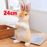 Simulation Rabbit Plush Doll Realistic Cute Furry Animal Bunny Plushie Toy Model Christmas Gift Kawaii Home Decoration