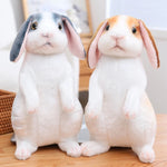 Simulation Rabbit Plush Doll Realistic Cute Furry Animal Bunny Plushie Toy Model Christmas Gift Kawaii Home Decoration
