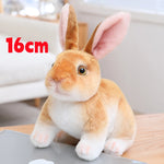 Simulation Rabbit Plush Doll Realistic Cute Furry Animal Bunny Plushie Toy Model Christmas Gift Kawaii Home Decoration