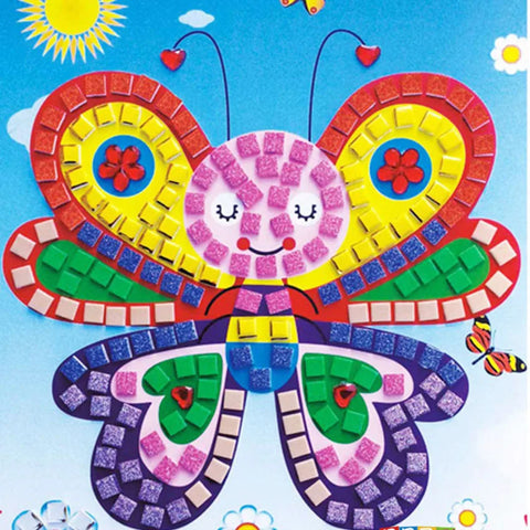 4PCS/set 3D DIY Foam Mosaics Sticky Crystal Sticker Art and Crafts Toys For Kids EVA Puzzle Creative Intelligent Stickers Toy