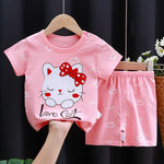 Kids Clothes Set Baby Boy/Girl T-Shirt + Shorts Summer Clothing Cotton Cartoon Casual Boys Tracksuit Children Baby Clothes Set