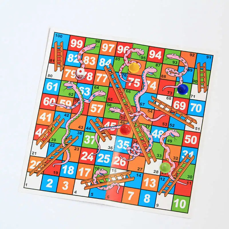 Snake Ladder Board Game Set Flight Chess Educational jogos juegos oyun Portable Family Party Games Funny Toys for Kids Adults