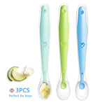 Baby Silicone Soft Spoon Training Feeding Spoons for Children kids  Infants Temperature Sensing