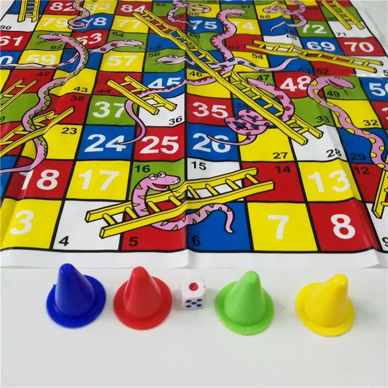 Plastic Board Game Snake Ladder Flying Chess Set Portable Board Family Party Game Educational Kids Children Toys
