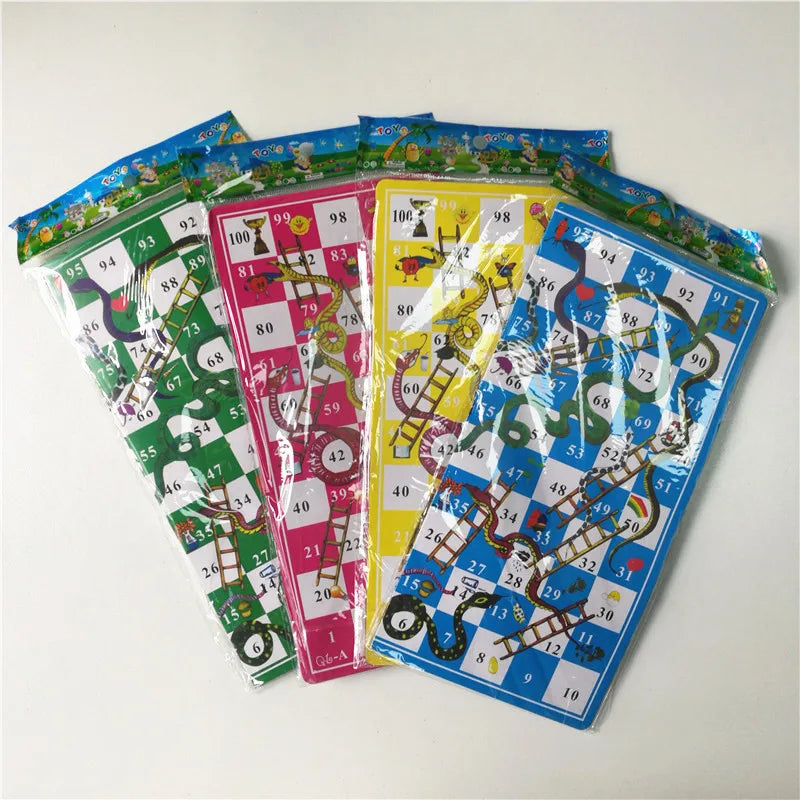 Snake Ladder Board Game Set Flight Chess Educational jogos juegos oyun Portable Family Party Games Funny Toys for Kids Adults