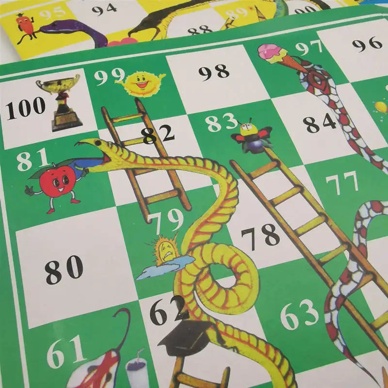 Snake Ladder Board Game Set Flight Chess Educational jogos juegos oyun Portable Family Party Games Funny Toys for Kids Adults