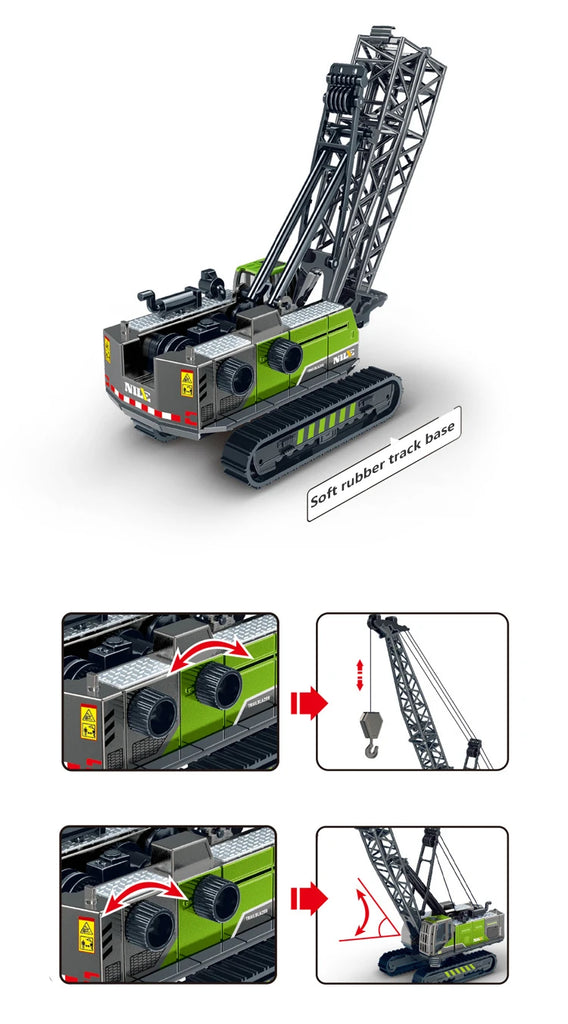 1/50 Model Car Bulldozer Truck Excavator Crane Forklift Construction Engineering Vehicle Toys for Boys Children Educational Toys