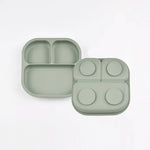 Food Grade Silicone Dining Plate Children 3-Grids Dishes Eating Training Tableware Feeding Tray With Sucker Anti-Drop Baby Stuff