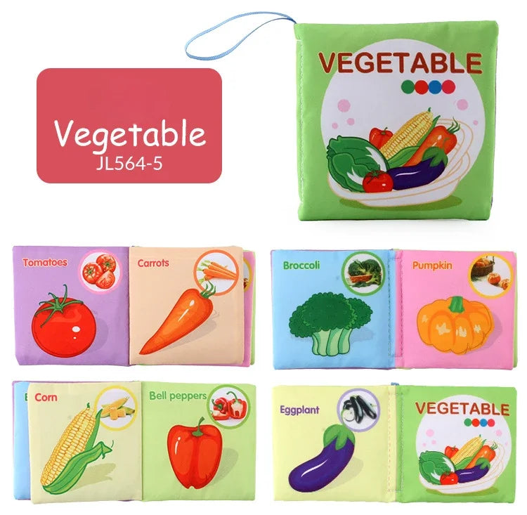 0-24 Monthes Soft Baby Cloth Books Fruits Vegetable Animals Cognitive Puzzle Infant Kids Early Learning Educational Fabric Toys