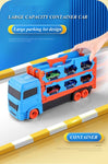 Large Car Transporter Truck Folding Track Racing Vehicle Kids Competitive Games Storage Alloy Car Boy Toy Children Novel Gift