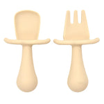 2PCS Cute Baby Learning Spoons Utensils Set Food Grade Silicone Sticky Spoon Children Cutlery Training Spoon Feeding Tableware