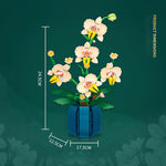 Building Blocks Orchid Flowers Bouquet Flower Blocks Bonsai Plant Model Bricks Romantic DIY Home Decoration Toy for Kids Gift