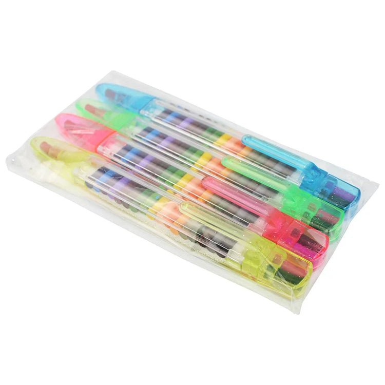 4 Pcs Creative 20 Colors Crayon Student Drawing Color Pencil Multicolor Art Kawaii Writing Pen for Kids Gift School Stationery