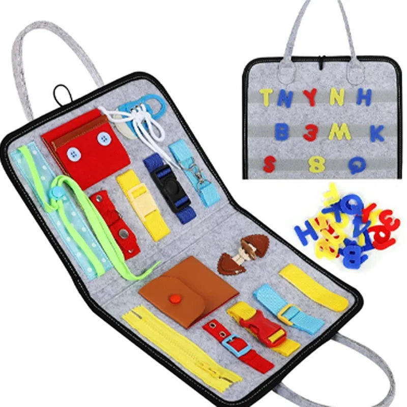 WonderPlay™ Travel Busy Board – Montessori Sensory Toy for Toddlers