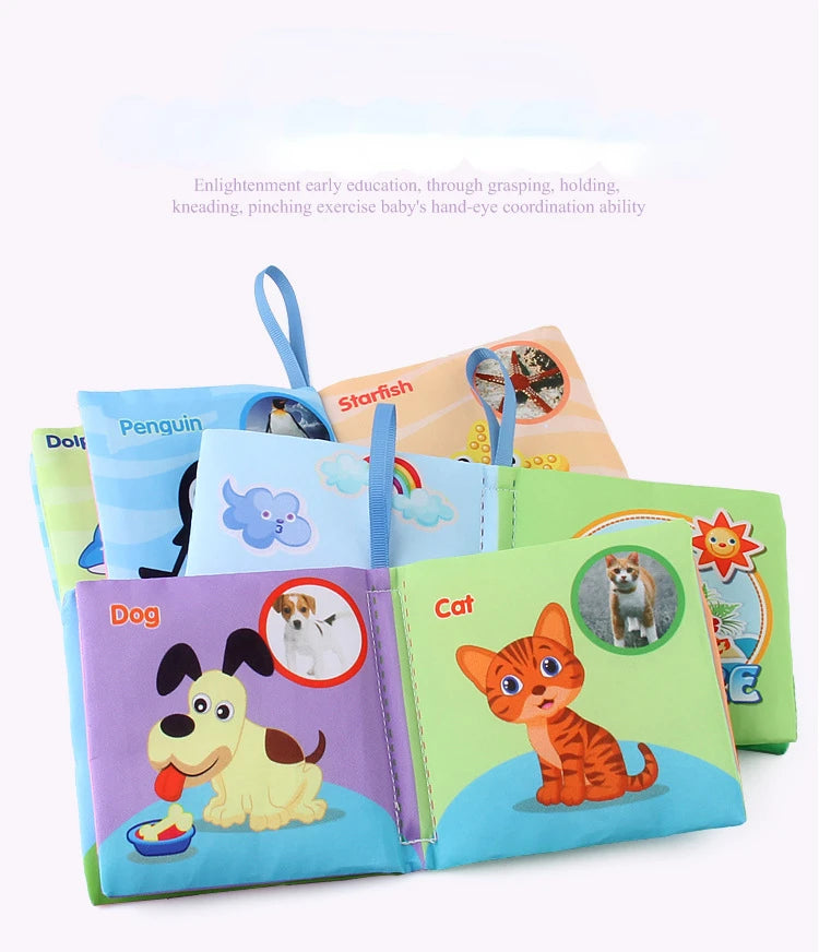 0-24 Monthes Soft Baby Cloth Books Fruits Vegetable Animals Cognitive Puzzle Infant Kids Early Learning Educational Fabric Toys