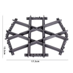 MOC City Train Rail Crossing Flexible Tracks Forked Straight Curved Rails Switch Building Block Bricks Creative DIY Toys