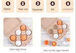 6pcs Simulation Wooden Eggs Toys Set Kids Pretend Play Wood Food Eggs Yolk Kitchen Food Children Kid Education Montessori Toys