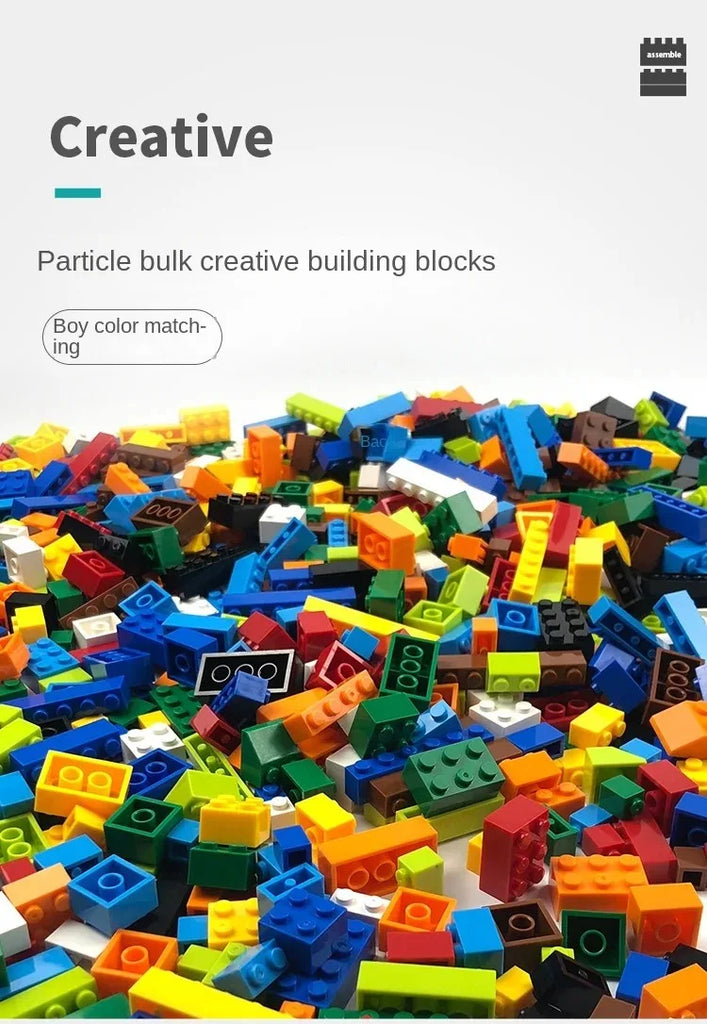 Building blocks Bulk children's blocks, Creative diy sets, Urban classic blocks, children's educational toys, 1000