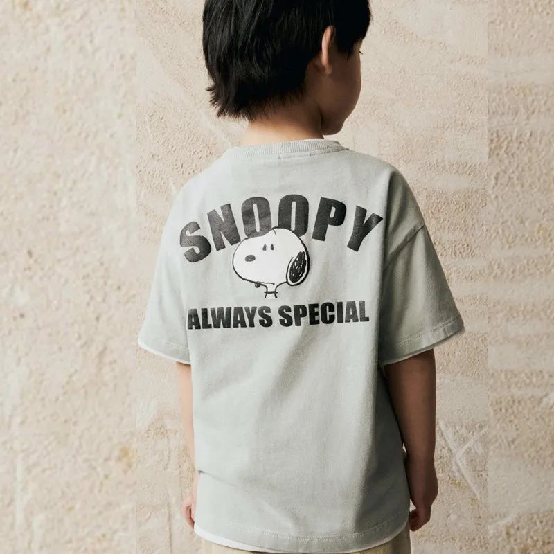 Fashion Brand Design Children T-shirt Summer Clothing Cartoon Short-sleeved Top Kids Boys Clothes Crewneck Pullover T Shirts