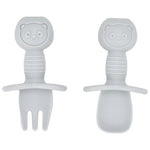 2PCS Cute Baby Learning Spoons Utensils Set Food Grade Silicone Sticky Spoon Children Cutlery Training Spoon Feeding Tableware