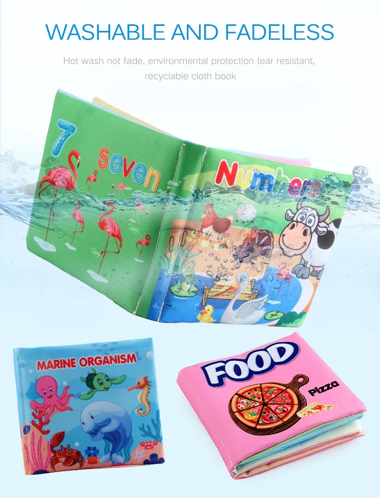 0-24 Monthes Soft Baby Cloth Books Fruits Vegetable Animals Cognitive Puzzle Infant Kids Early Learning Educational Fabric Toys