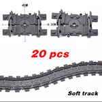 NEW City Trains Flexible Tracks Soft Straight Curved Rails Switch Building Block Creative Models Railways Toys For Kids Gifts