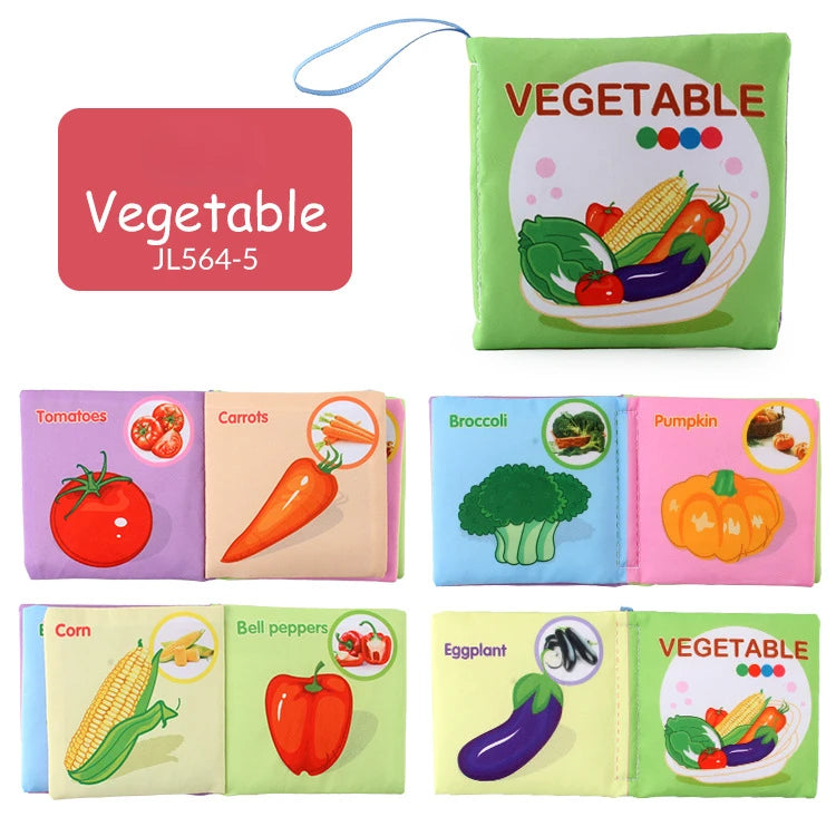 0-24 Monthes Soft Baby Cloth Books Fruits Vegetable Animals Cognitive Puzzle Infant Kids Early Learning Educational Fabric Toys