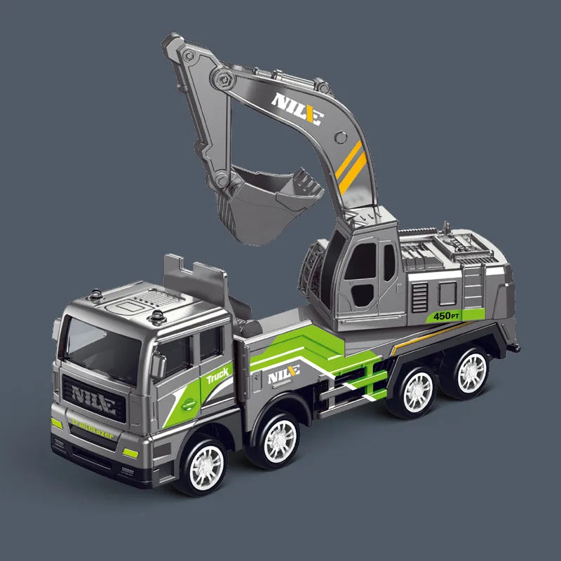 1/50 Model Car Bulldozer Truck Excavator Crane Forklift Construction Engineering Vehicle Toys for Boys Children Educational Toys