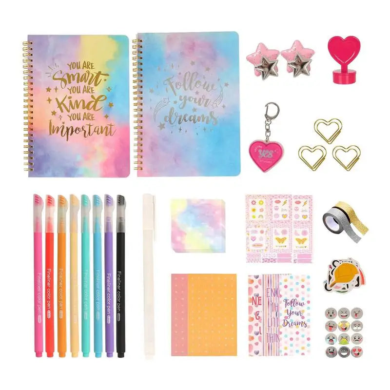 Journal Kit 98X/set Creative Diary Journal Kit Scrapbooking Toy Journaling Art Crafts For Kid Girl Boy Aged 8