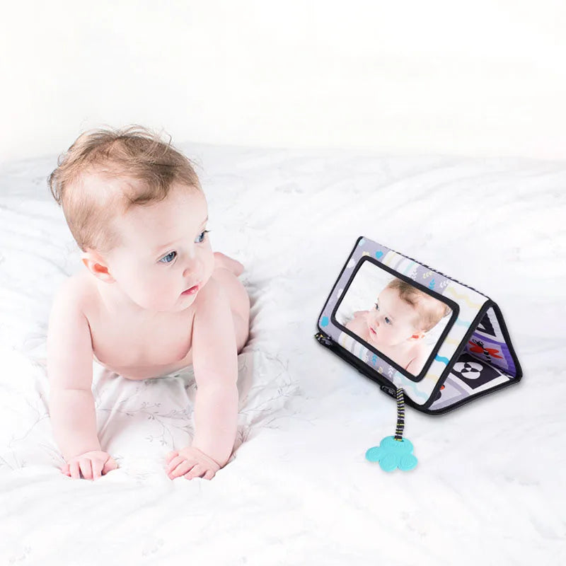 Baby Floor Mirror Sensory Toys Tummy Time for Babies Montessori Development Crawl High Contrast Activity Sensory Toy 0-24 Months