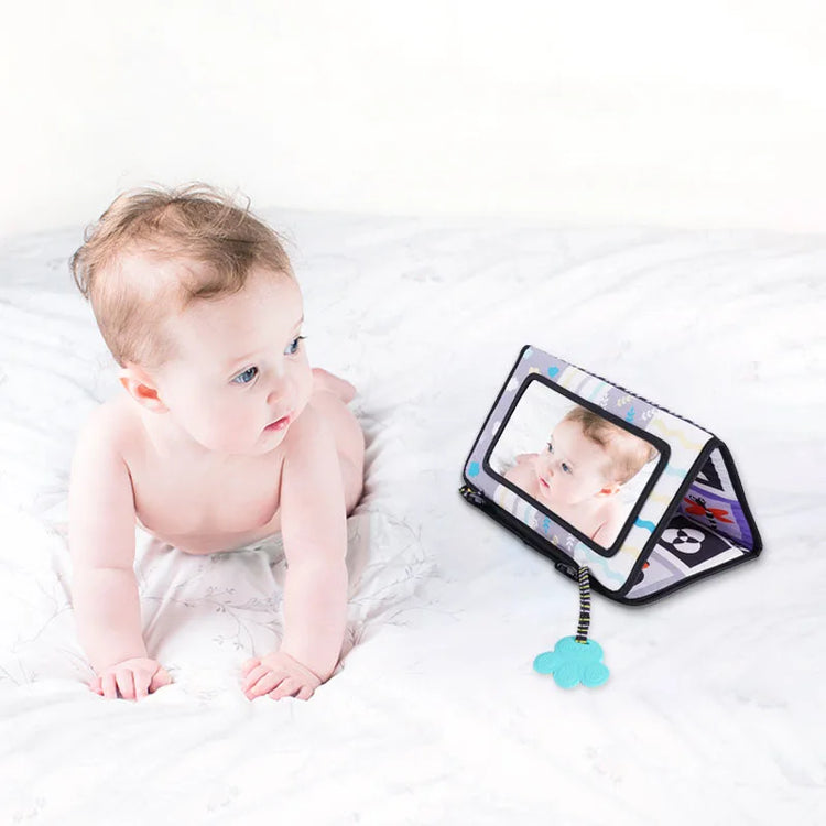 Baby Floor Mirror Sensory Toys Tummy Time for Babies Montessori Development Crawl High Contrast Activity Sensory Toy 0-24 Months