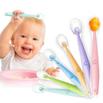 Baby Silicone Soft Spoon Training Feeding Spoons for Children kids  Infants Temperature Sensing