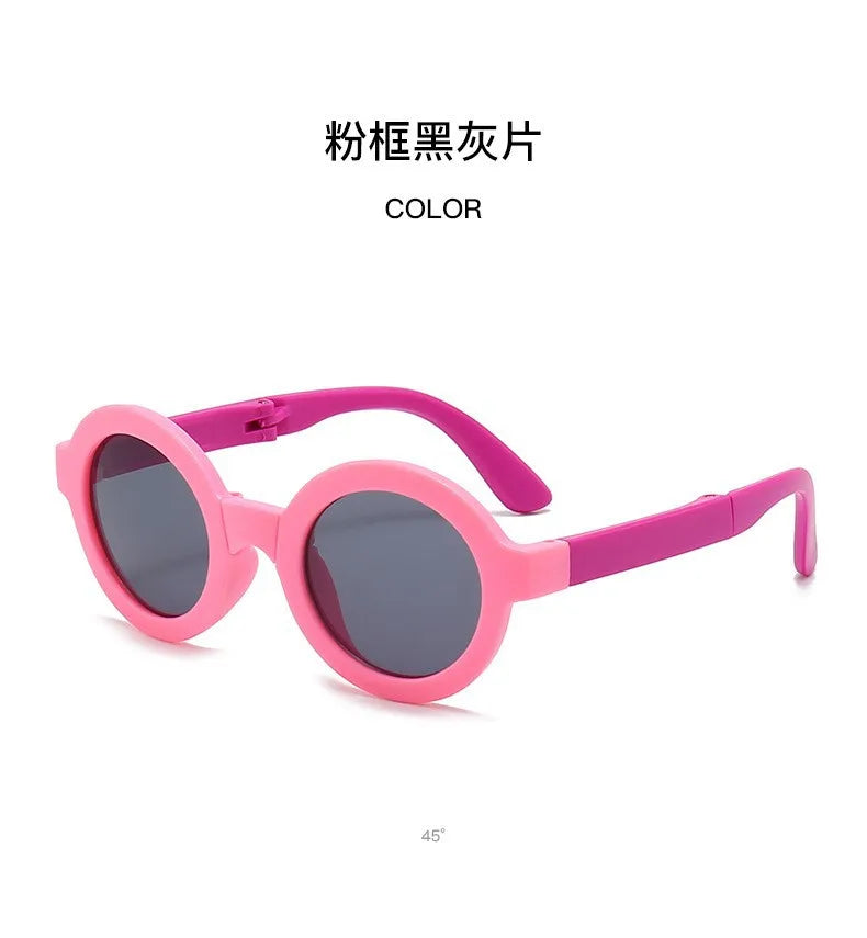 Children's glasses, foldable sunglasses, little girls' UV protection cartoon sunglasses, boys' and girls' babies' fashionable